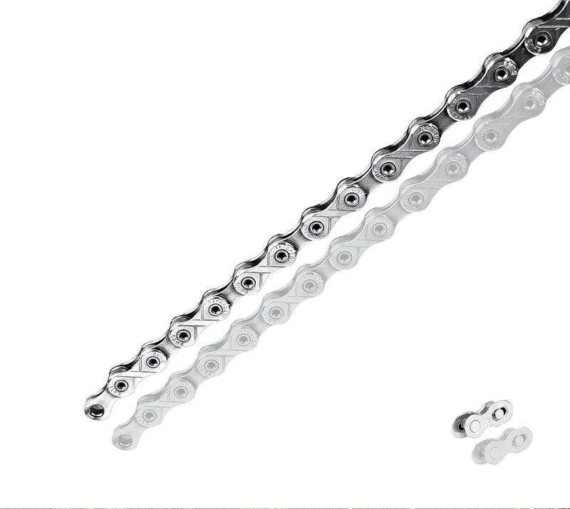 CUEQQY Ebike Chain, High Tensile Strength Chain 6/7/8 - Speed - Quick Buckle - 136 Links - Dark Silver - Image 1
